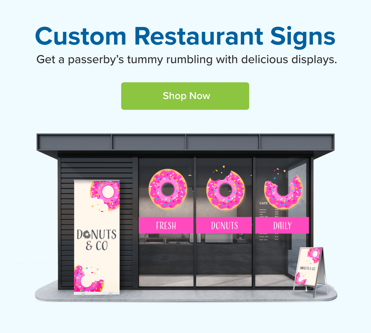 Display the perfect restaurant sign.